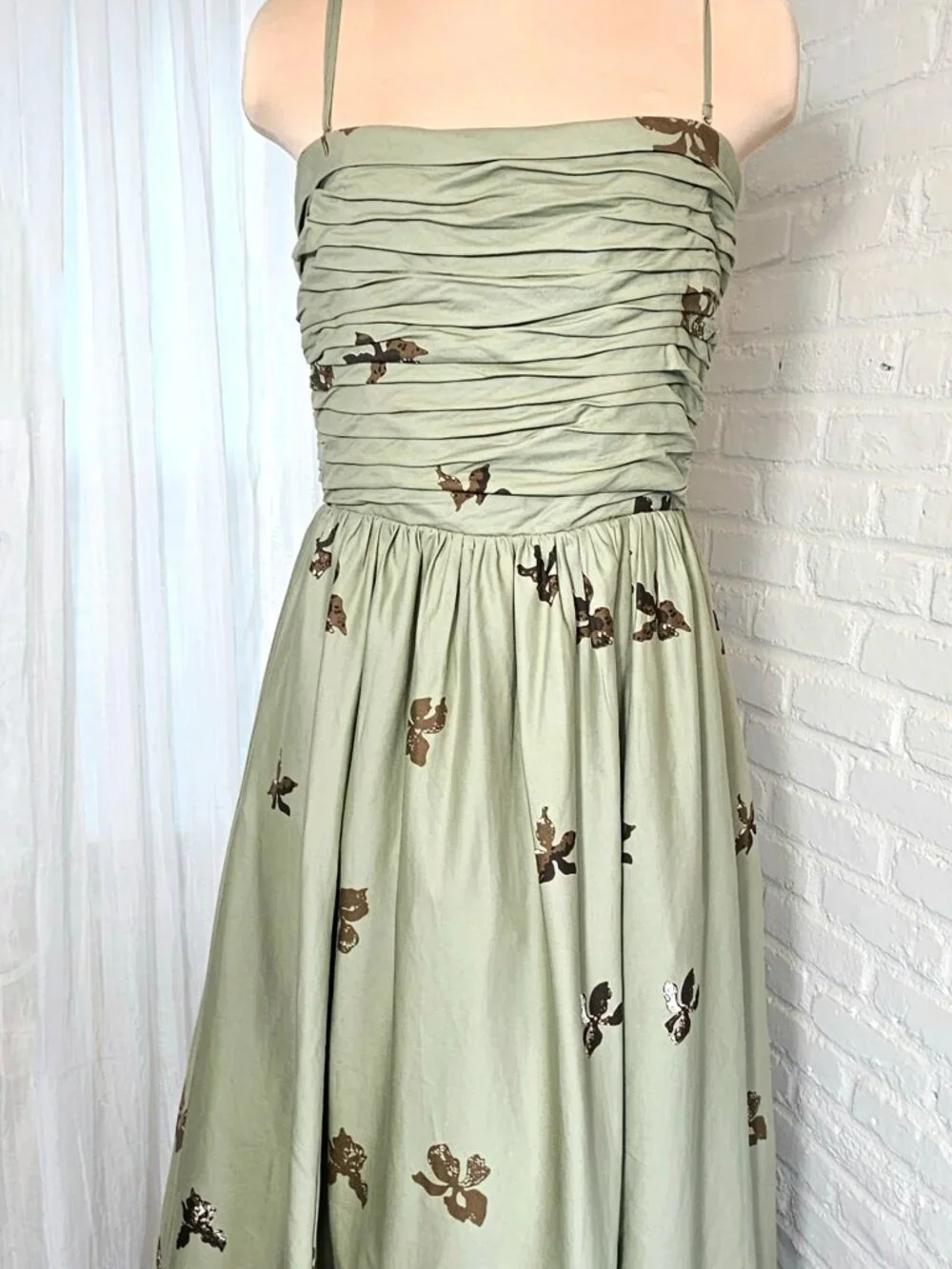 Reformation Kastoria Iris Border Dress Size 12 NWT Smocked Bodice Floral Maxi - Picture 6 of 16